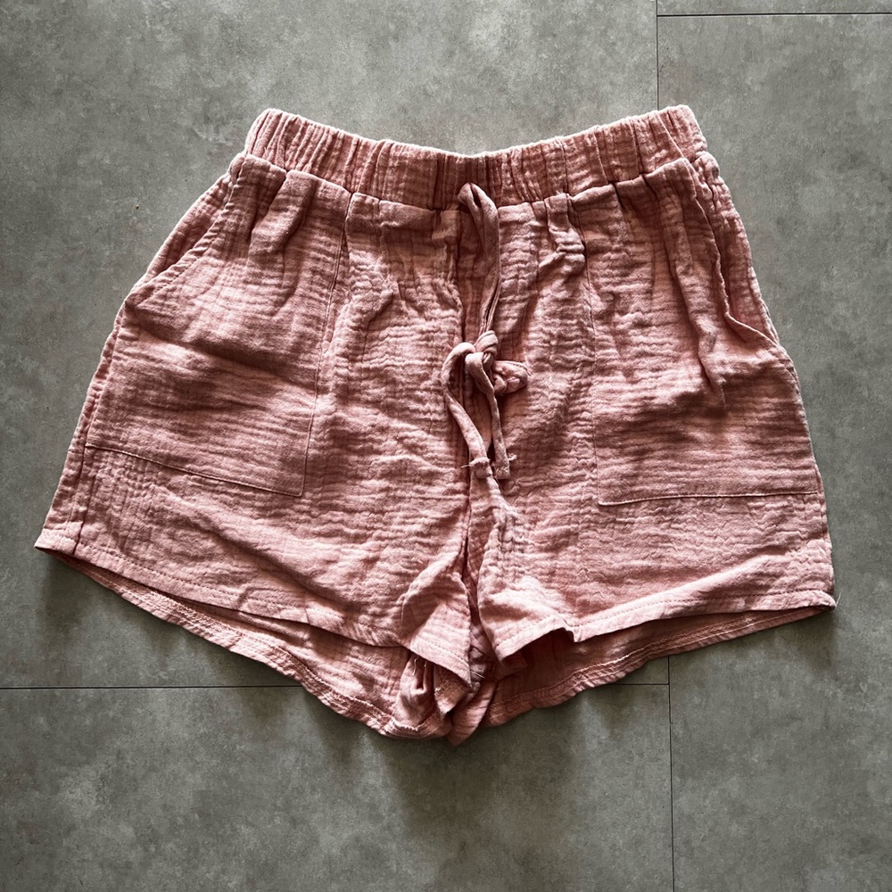 SHEIN Pink High Waist Shorts with Elastic Waistband